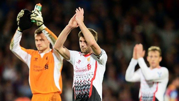 Liverpool clap fans at Crystal Palace