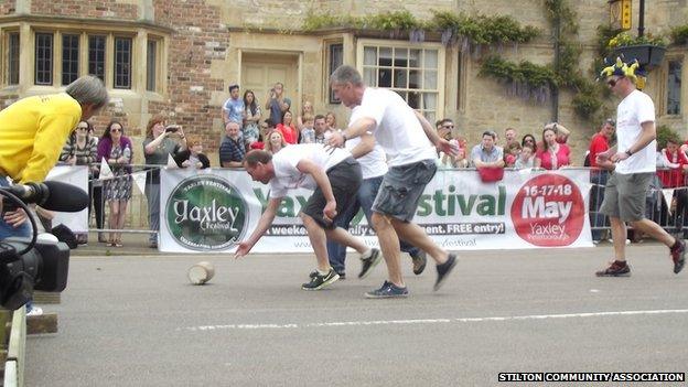 Cheese rolling at Stilton