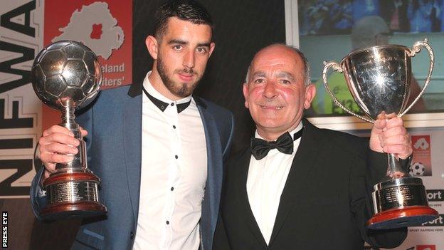 Joe Gormley and Tommy Breslin with their awards