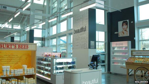 LED lighting inside Walgreens store