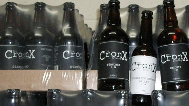 Cronx beer bottles