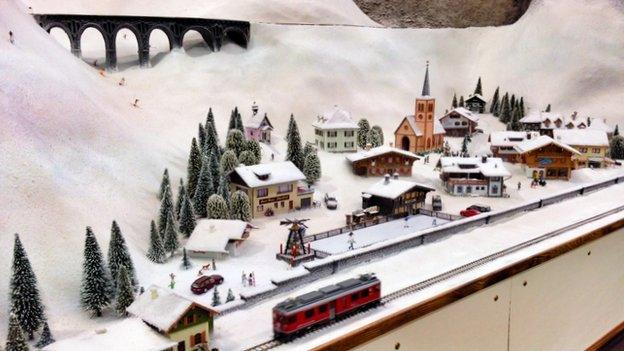 Model snow scene