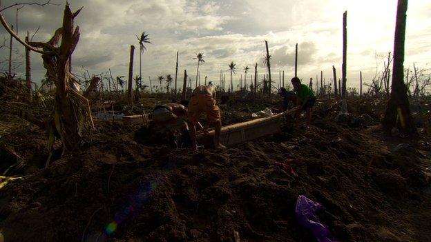 Mass grave during previous visit to Tacloban, Leyte, Philippines