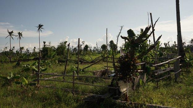 Mass grave during current visit to Tacloban, Leyte, Philippines