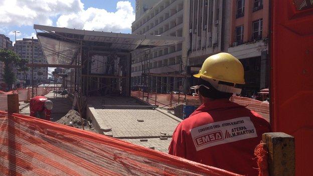 Construction work in Brazil