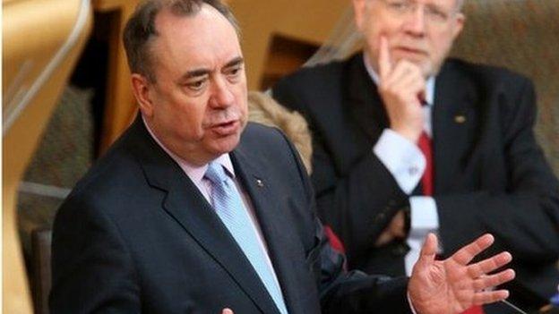 Alex Salmond speaking in the Scottish Parliament