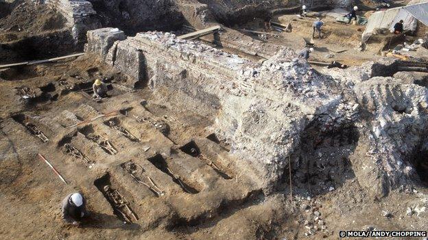 Museum of London Archaeology excavated the Royal Mint Black Death cemetery in the 80s