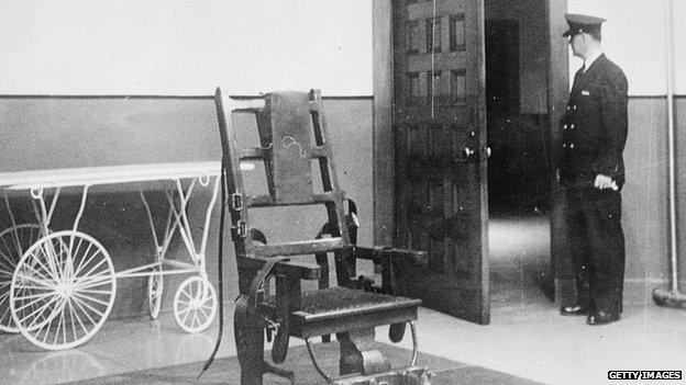 Electric chair photographed in 1951