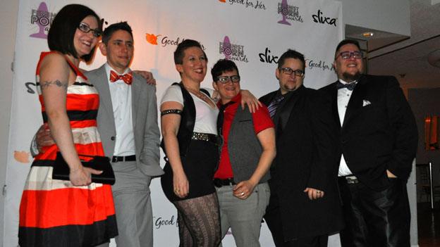 Tristan Taormino, Colten Taormino, and others pose at the Feminist Porn Awards