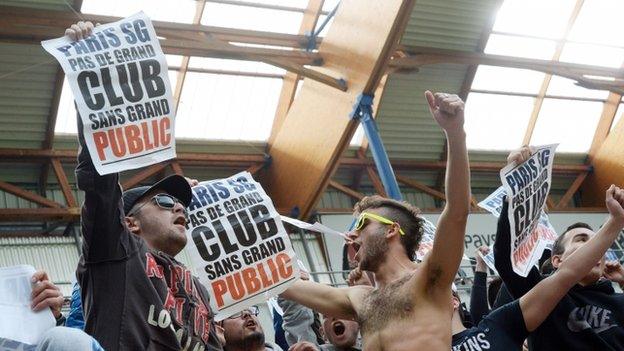 Paris Saint-Germain fans in north-east France (April 2014)