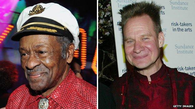 Chuck Berry (left) and Peter Sellars