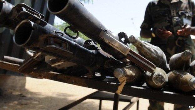 Recovered Boko Haram weapons - April 2013