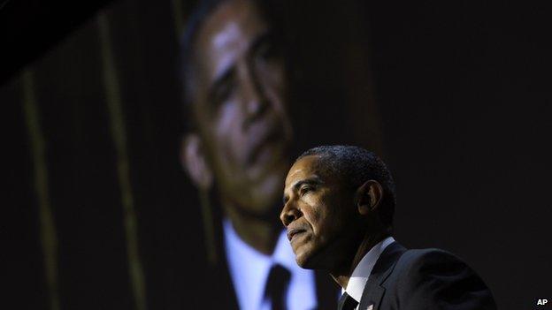 President Barack Obama appeared in Los Angeles, California, on 8 May 2014