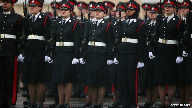 Female cadets at Sandhurst