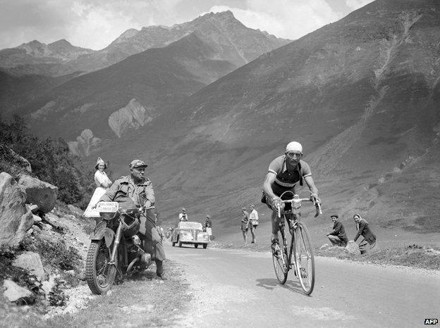 Gino Bartali, during the Tour de France in the late 30s