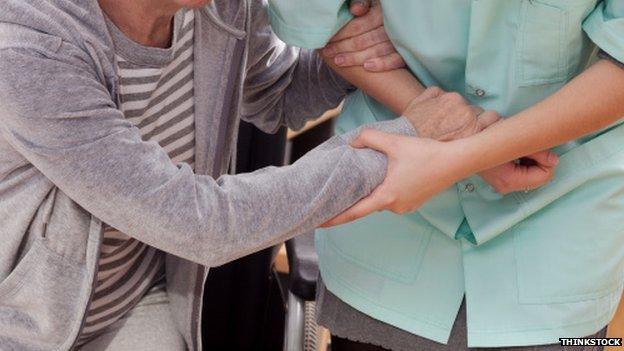 Nurse and elderly patient