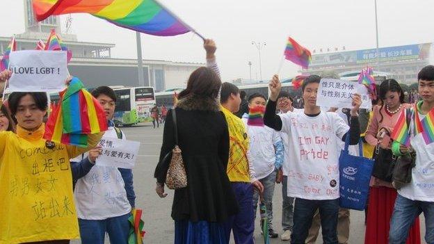 Gay pride event in Hunan province (Photo, courtesy of Xiang Xiaohan)