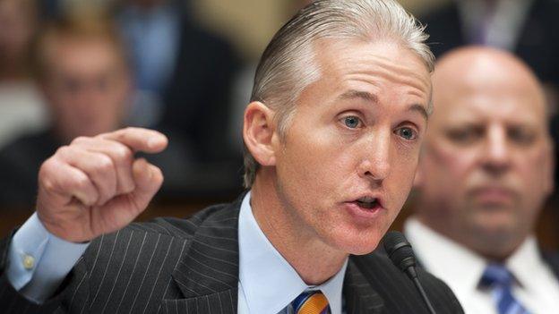 Representative Trey Gowdy of South Carolina speaks during a hearing on 8 May, 2013.