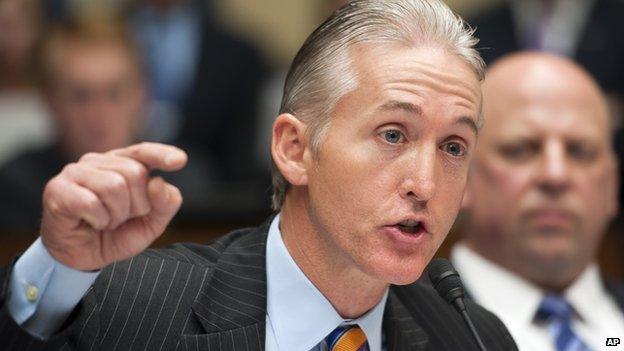 Representative Trey Gowdy of South Carolina speaks during a hearing on 8 May, 2013.