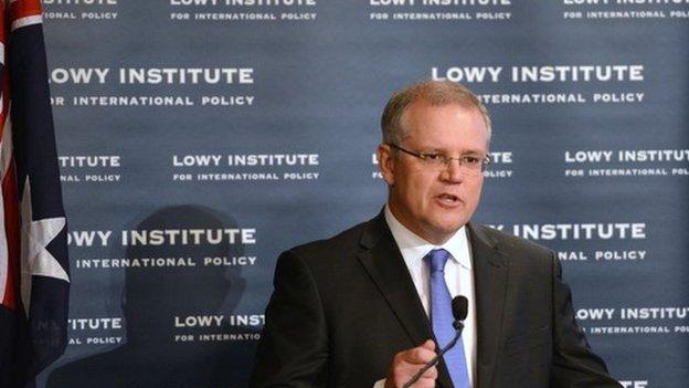 Australian Immigration Minister Scott Morrison speaks on 9 May 2014