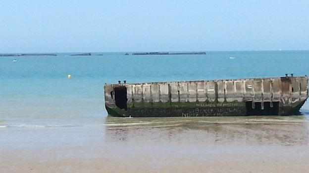 Section of the Mulberry harbour in Normandy