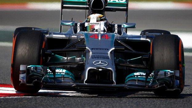 Lewis Hamilton in Barcelona practice