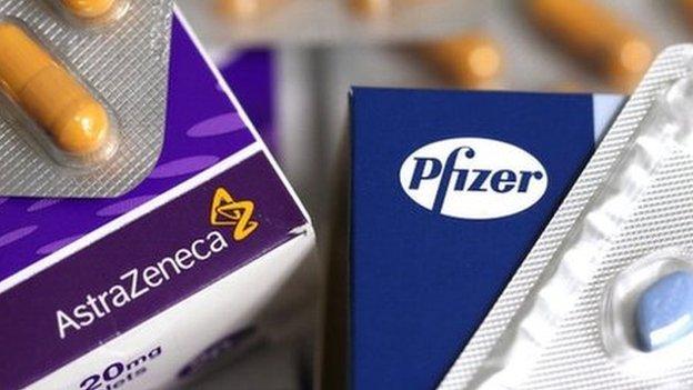 Pfizer and AstraZeneca logos