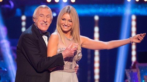 Sir Bruce Forsyth and Tess Daly