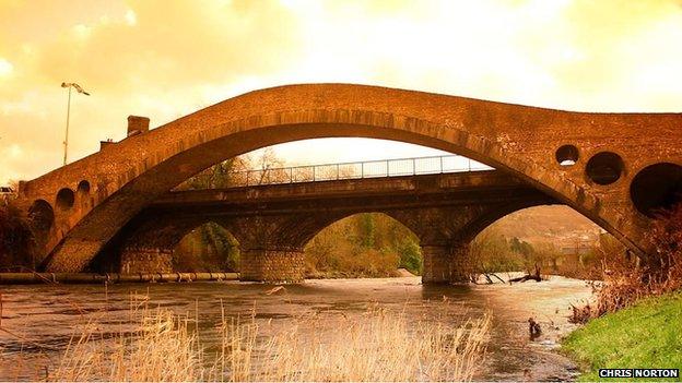 Old town bridge with the Victoria Bridge in the background