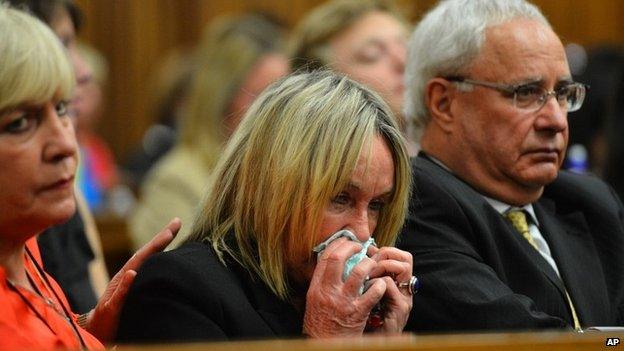 June Steenkamp, mother of Reeva, in court in Pretoria - 5 May 2014