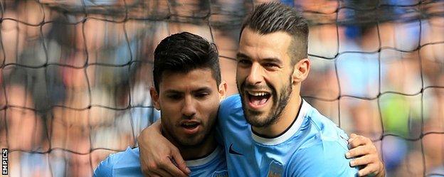 Sergio Aguero and Alvaro Negredo shared 15 goals in City's first 12 league games