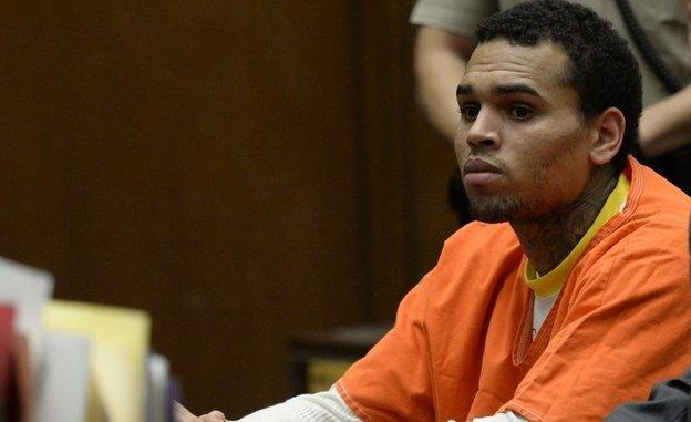 Chris Brown in court