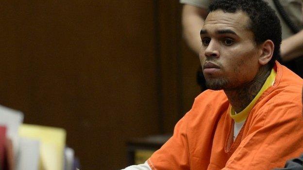 Chris Brown in court