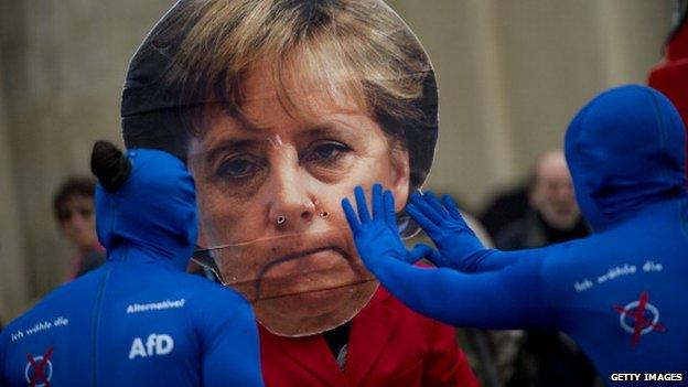 AfD protest against Angela Merkel in Berlin (16 September 2013)