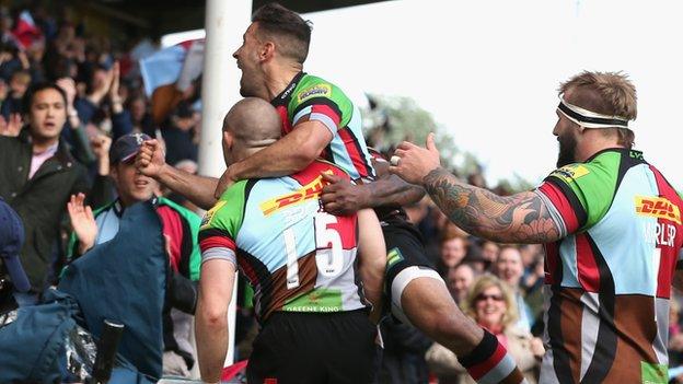 Danny Care and Mike Brown celebrate