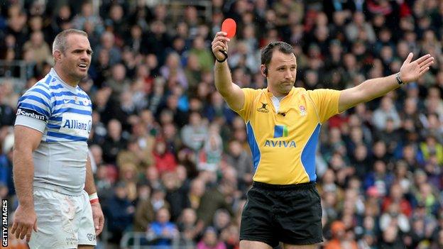 Saracens flanker Justin Melck is sent off