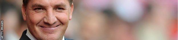 Liverpool's manager Brendan Rodgers smiles before the English Premier League football match between Liverpool and Manchester City at Anfield in Liverpool, north-west England, on August 26, 2012.