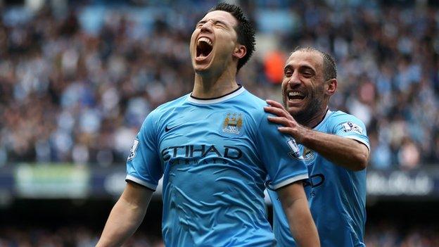 Samir Nasri celebrates