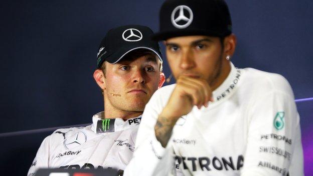 Nico Rosberg (left) and Lewis Hamilton