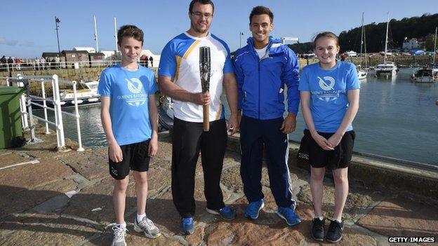 (L-r) Robbie Jones, Zane Duquemin, Tom Daley and Fancesca Stubbings