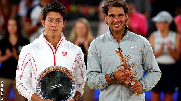 Kei Nishikori and Rafael Nadal