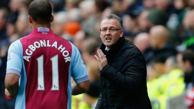 Aston Villa manager Paul Lambert