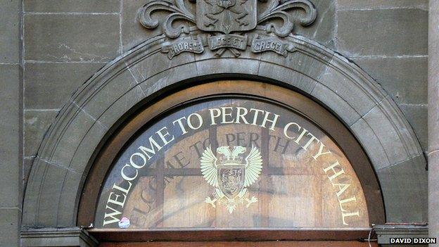 Perth city hall doorway