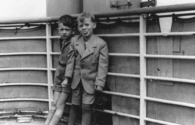 Gerald Granston (right) on the deck of the St Louis