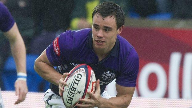 Lee Jones in action for Scotland 7s