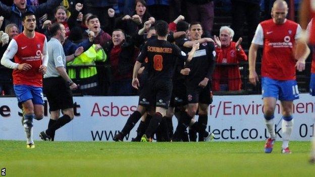 Fleetwood celebrate scoring against York