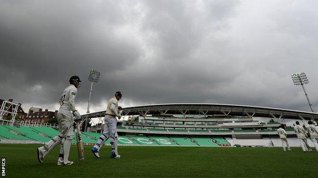 Gloomy skies at The Oval