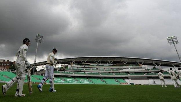 Gloomy skies at The Oval