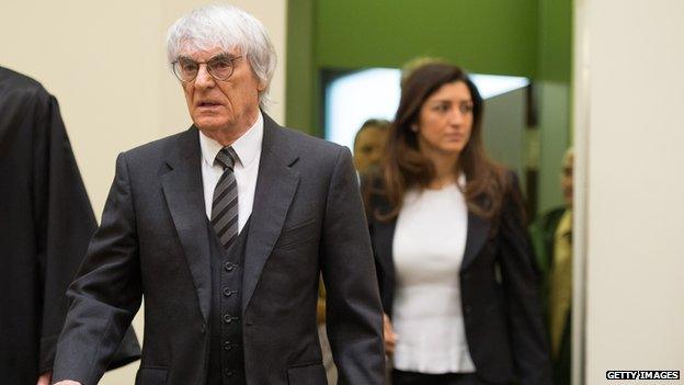 Bernie Ecclestone arriving in court