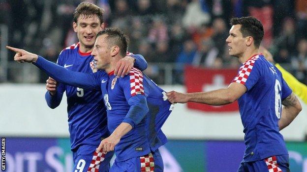 Nikica Jelavic, Ivica Olic and Dejan Lovren